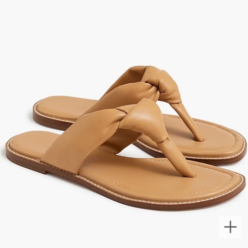 NWT J. Crew Knotted Thong Sandals in Light Caramel | Size 7.5